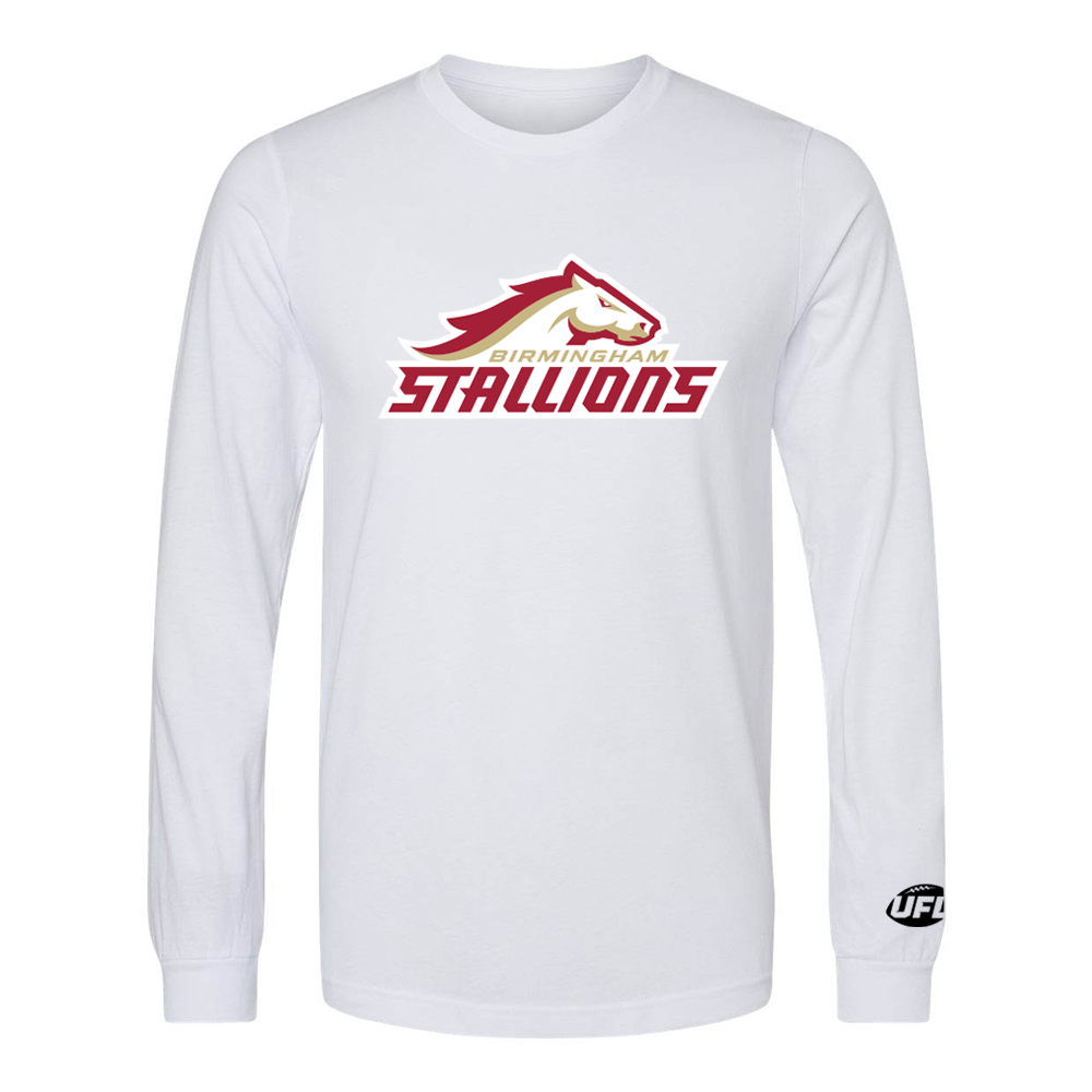 Birmingham Stallions Mens Logo Long Sleeve T-Shirt