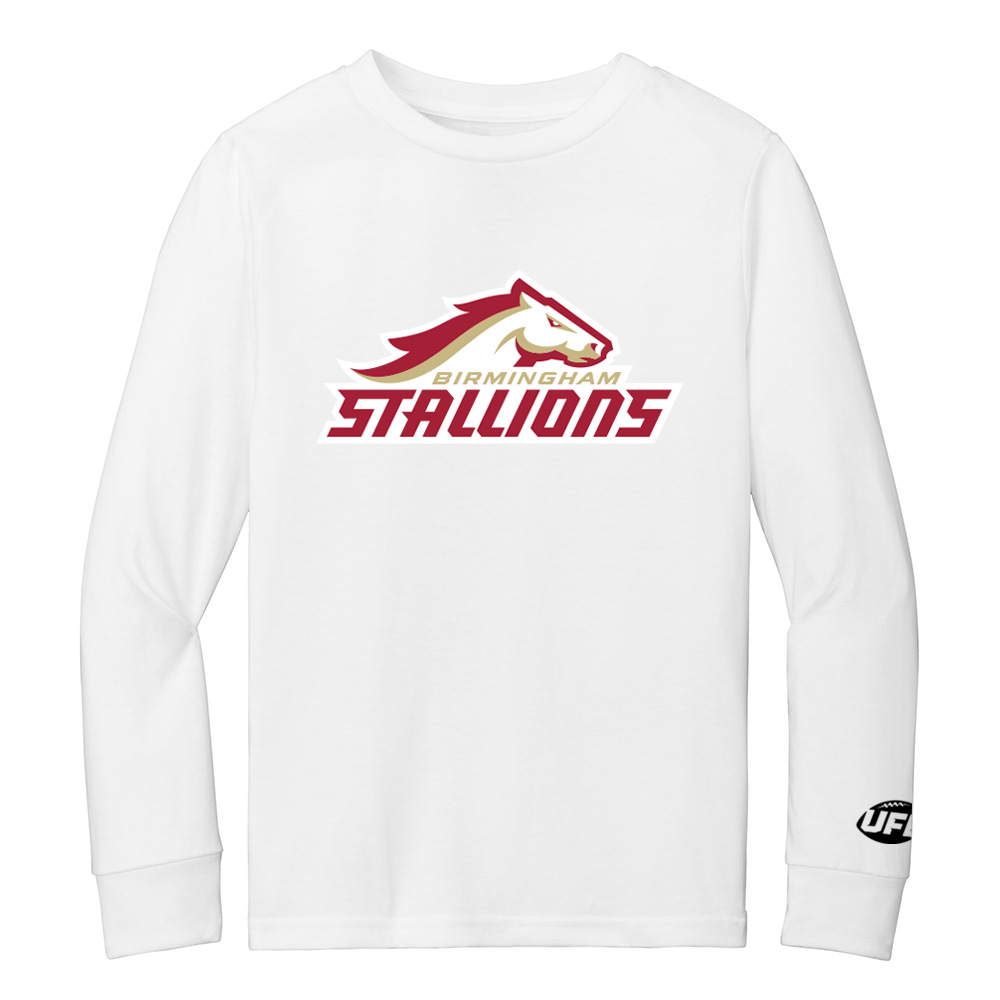 Birmingham Stallions Youth Logo Long Sleeve T-Shirt